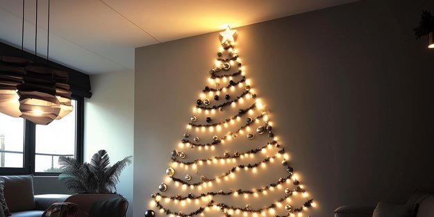 Statt Tanne im Zimmer: 11 einfache Ideen für einen Weihnachtsbaum an der Wand