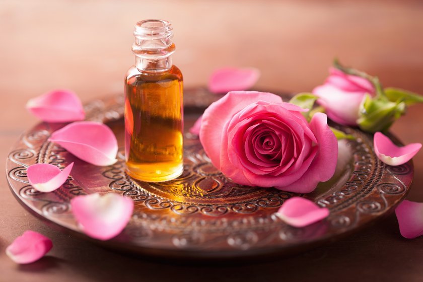 rose flower and essential oil. spa, aromatherapy rose flower and essential oil. spa, aromatherapy