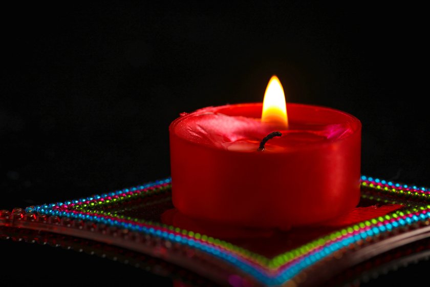 happy diwali or happy deepavali greeting card made using a photograph of diya or oil lamp